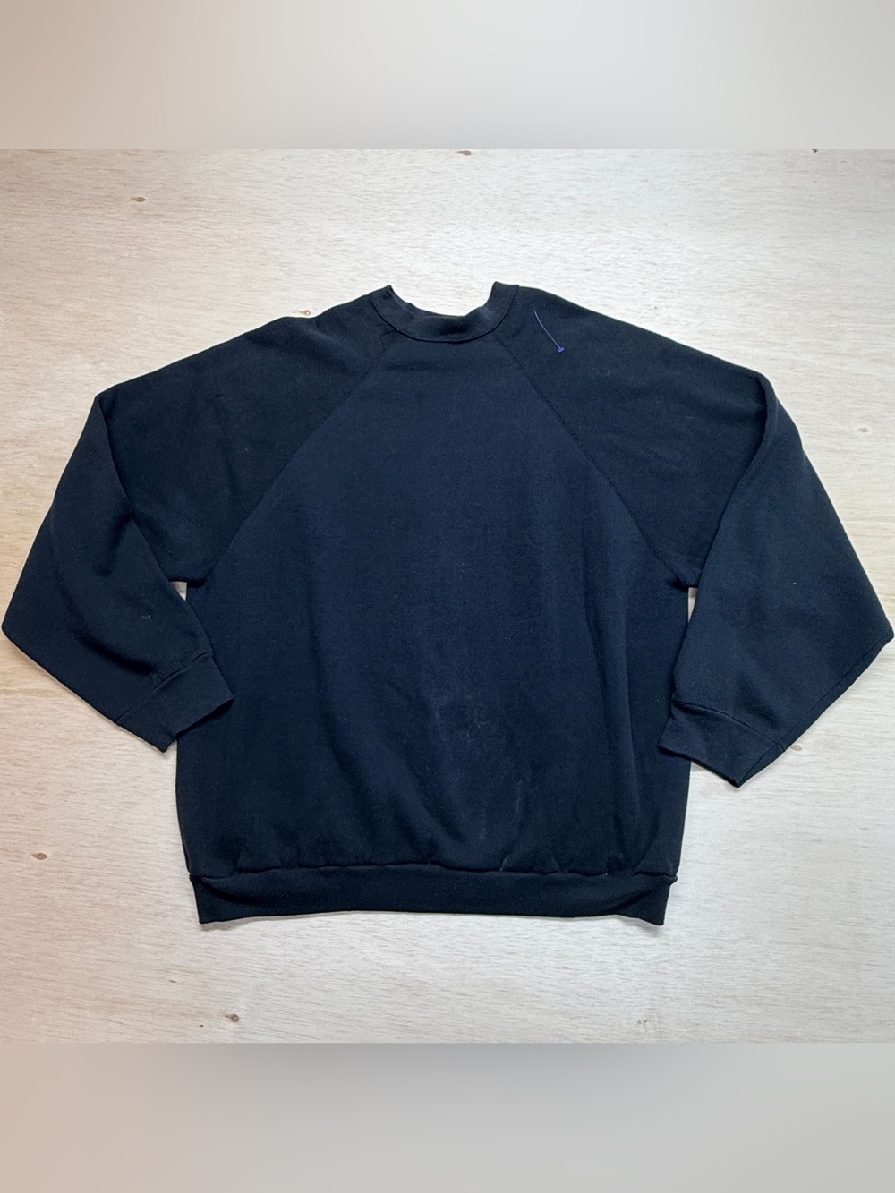 Vintage Tultex Black Crewneck Sweatshirt Blank Made in USA 3XL fader